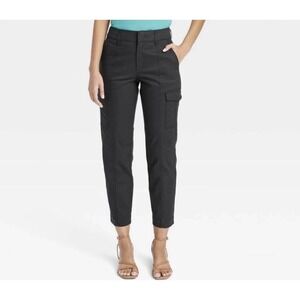 A New Day Pants Women's Black‎ 17 Tapered Leg High Rise Slim Hip Thigh Stretchy